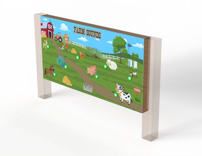 Computer design render of the barnyard sound board